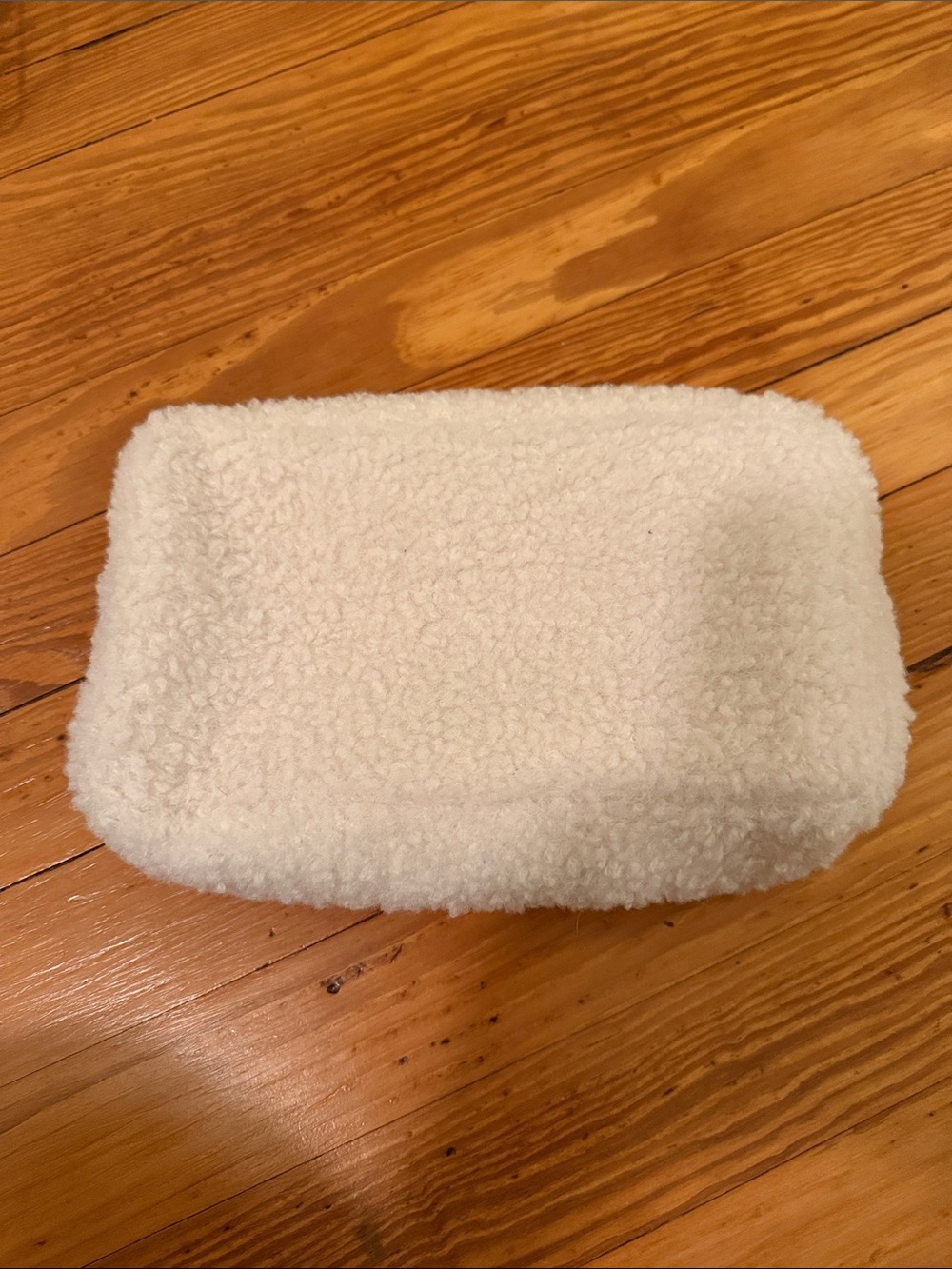 Stoney Clover Lane SCL White Sherpa Cozy Cosmetic Bag Small Pouch
